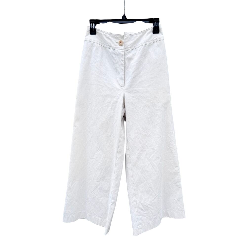 LUISA ET LA LUNA Wide Leg Cropped High Waisted Trousers Pants 6